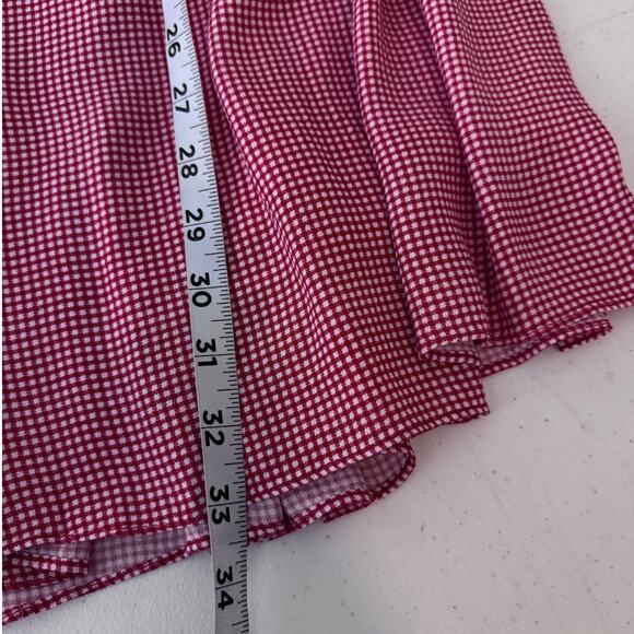 Willow & Clay Red Checked Smocked Off Shoulder‎ Mini Dress Women's Medium Preppy - Picture 10 of 10